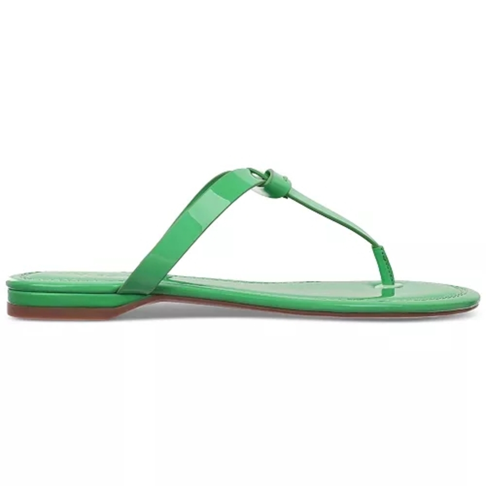 On 34th Women's Galinaa Green Patent Knotted T-straps Slip-on Sandals Size 8 - Picture 12 of 14